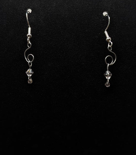 Clear Crystal Hand-Twisted Earrings
