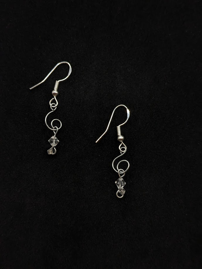 Clear Crystal Hand-Twisted Earrings