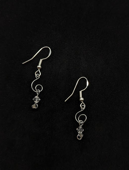 Clear Crystal Hand-Twisted Earrings
