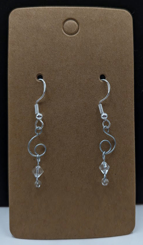Clear Crystal Hand-Twisted Earrings