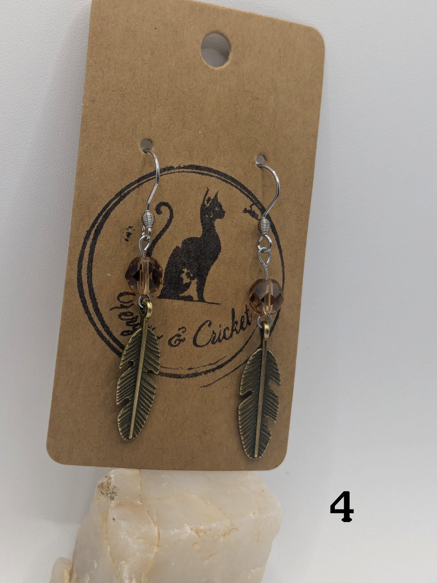 Amber Feather earrings