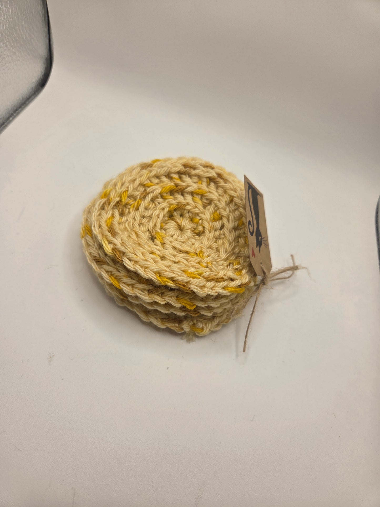Golden Rod crocheted coasters set of 4