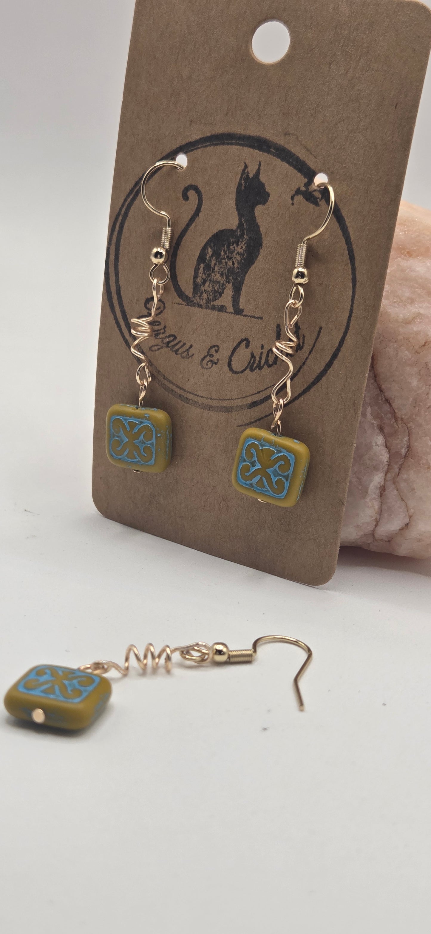 Turquoise Tile Twists earrings