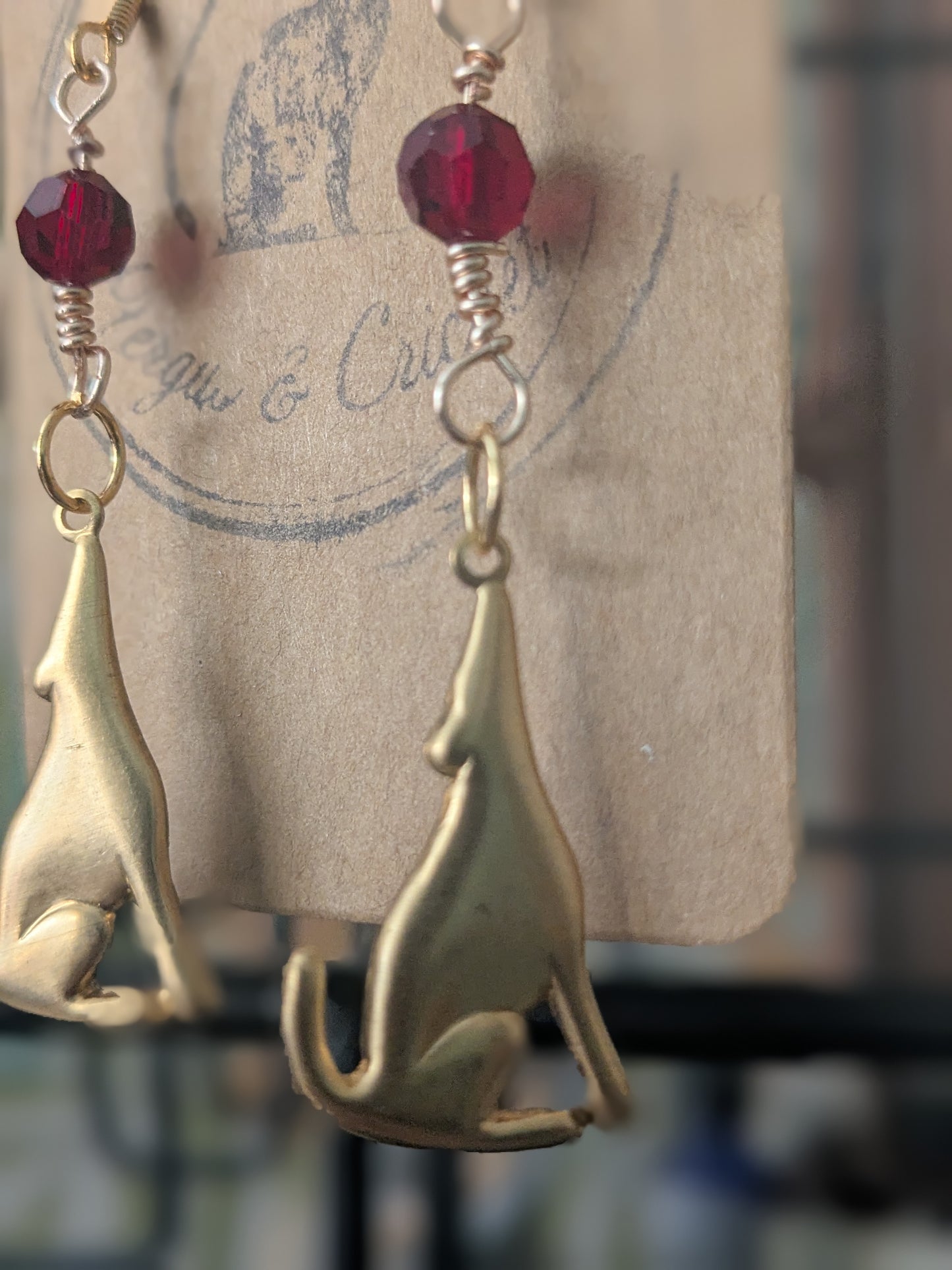 Blood Moon Coyote earrings