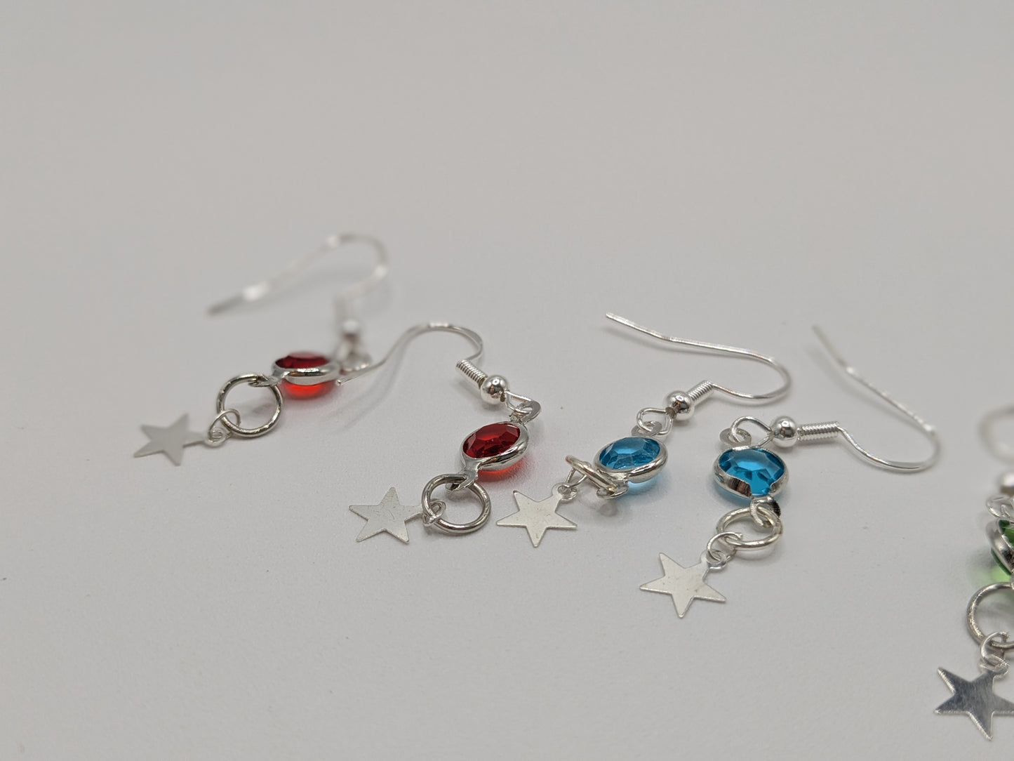 Colorful gem star earrings