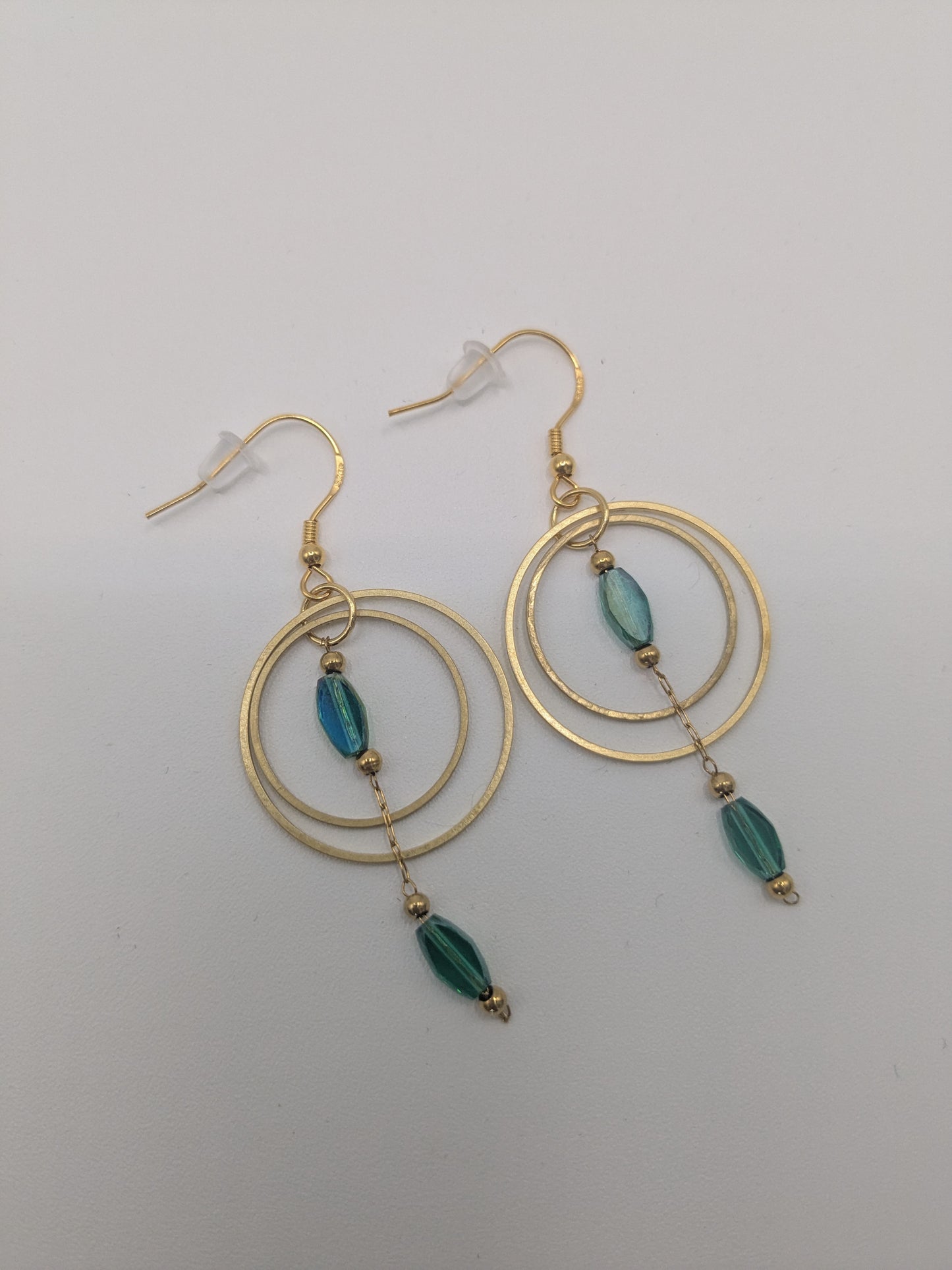 14k gold plated Art Deco earrings
