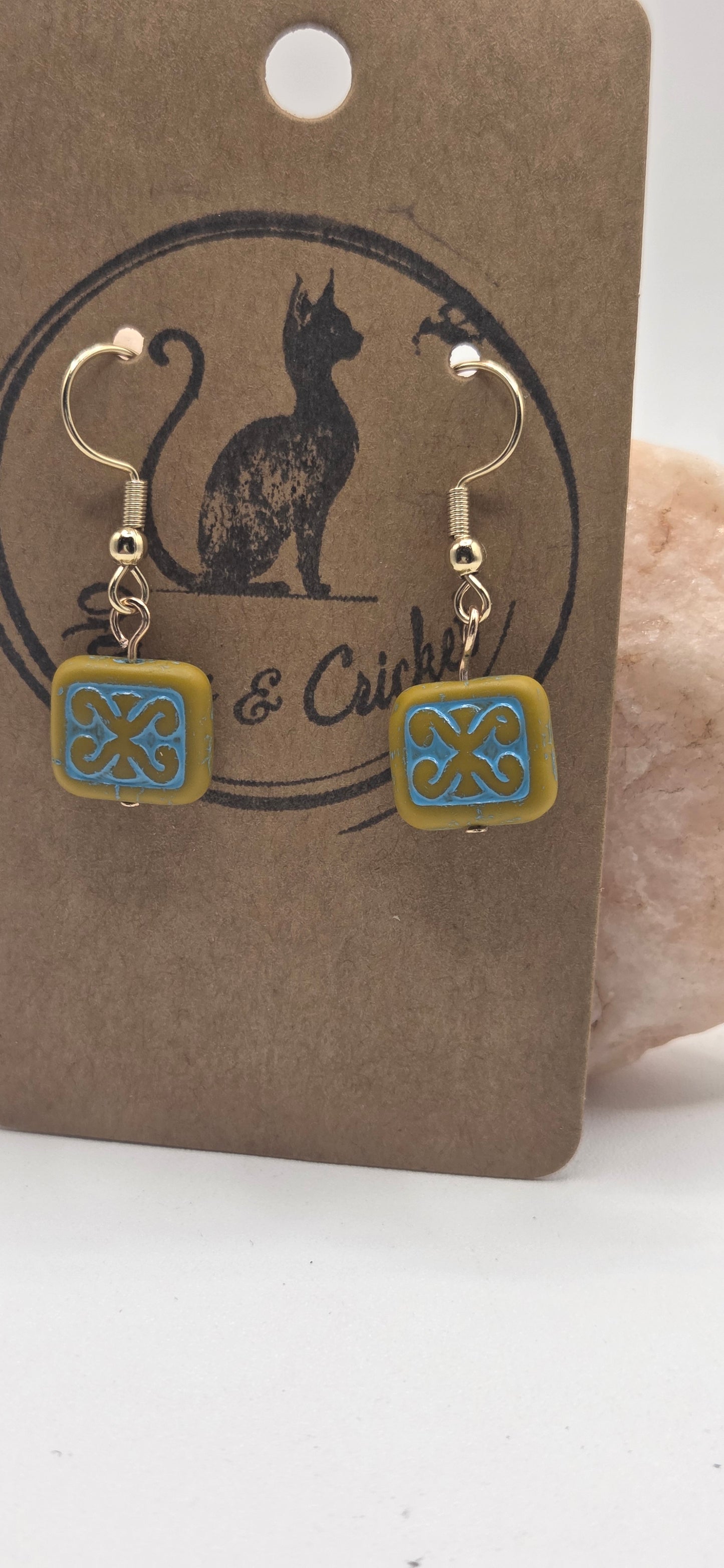 Turquoise Tile Earrings