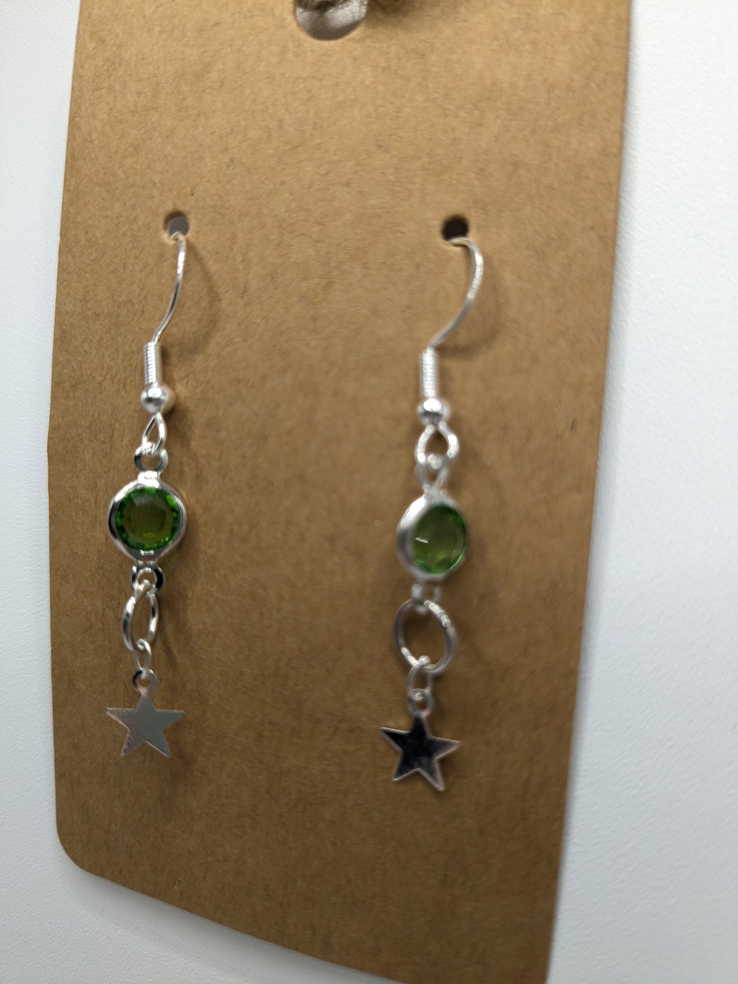 Colorful gem star earrings