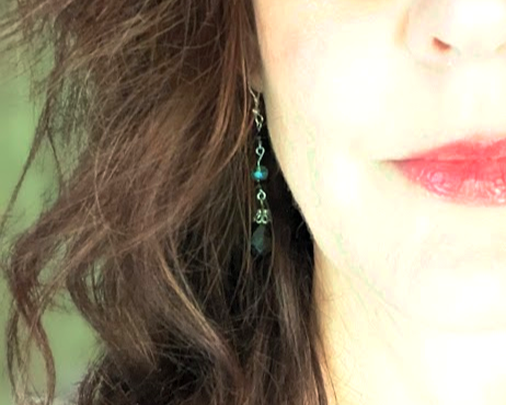 Edwardian black glass earrings
