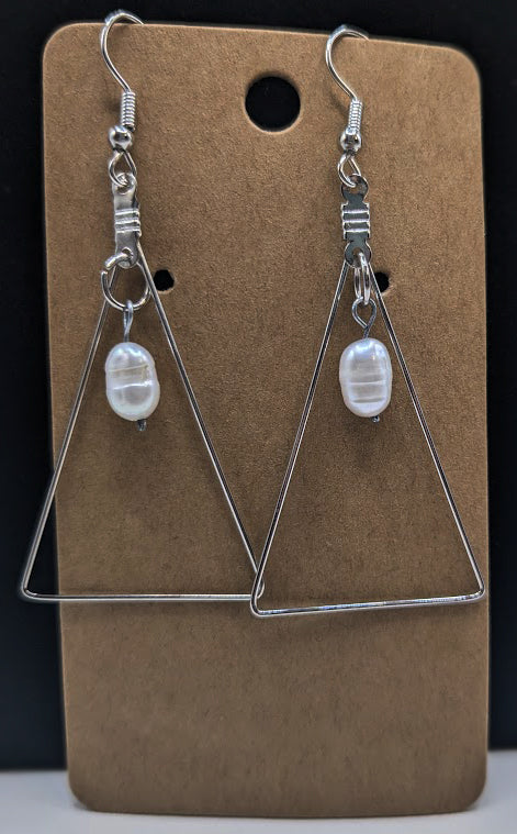 Mother of Pearl Triangle Earrings