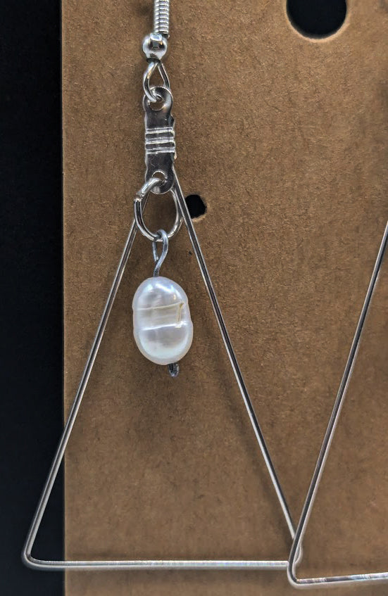 Mother of Pearl Triangle Earrings