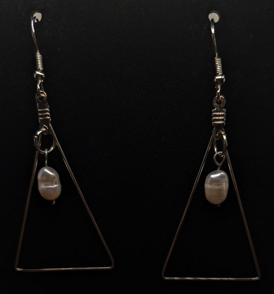 Mother of Pearl Triangle Earrings