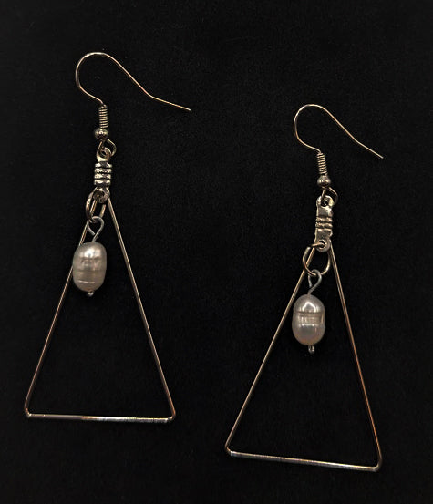 Mother of Pearl Triangle Earrings