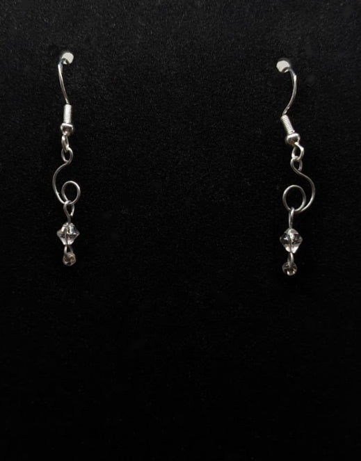 Clear Crystal Hand-Twisted Earrings