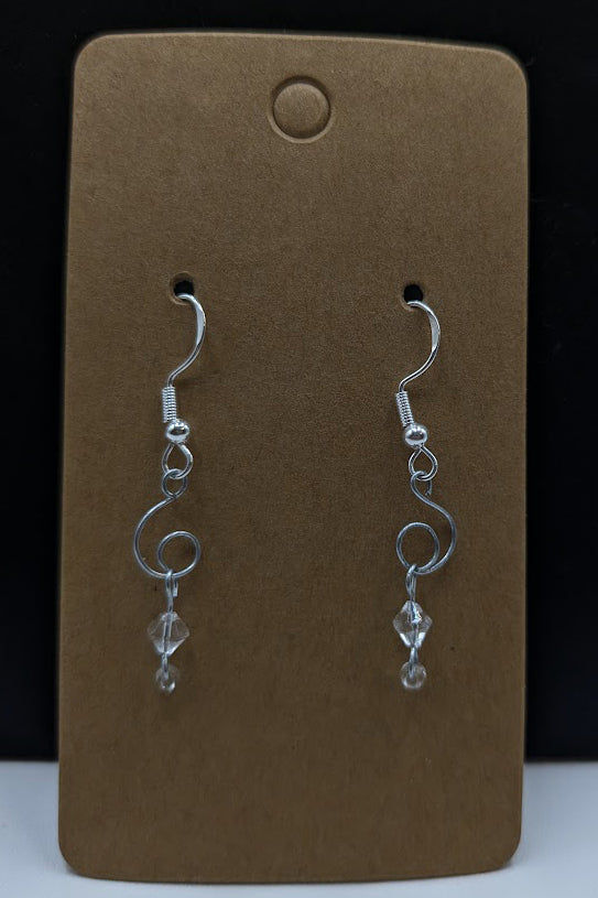 Clear Crystal Hand-Twisted Earrings
