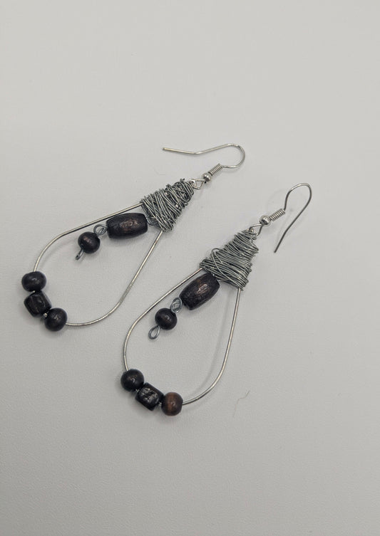 Wire and Wood earrings