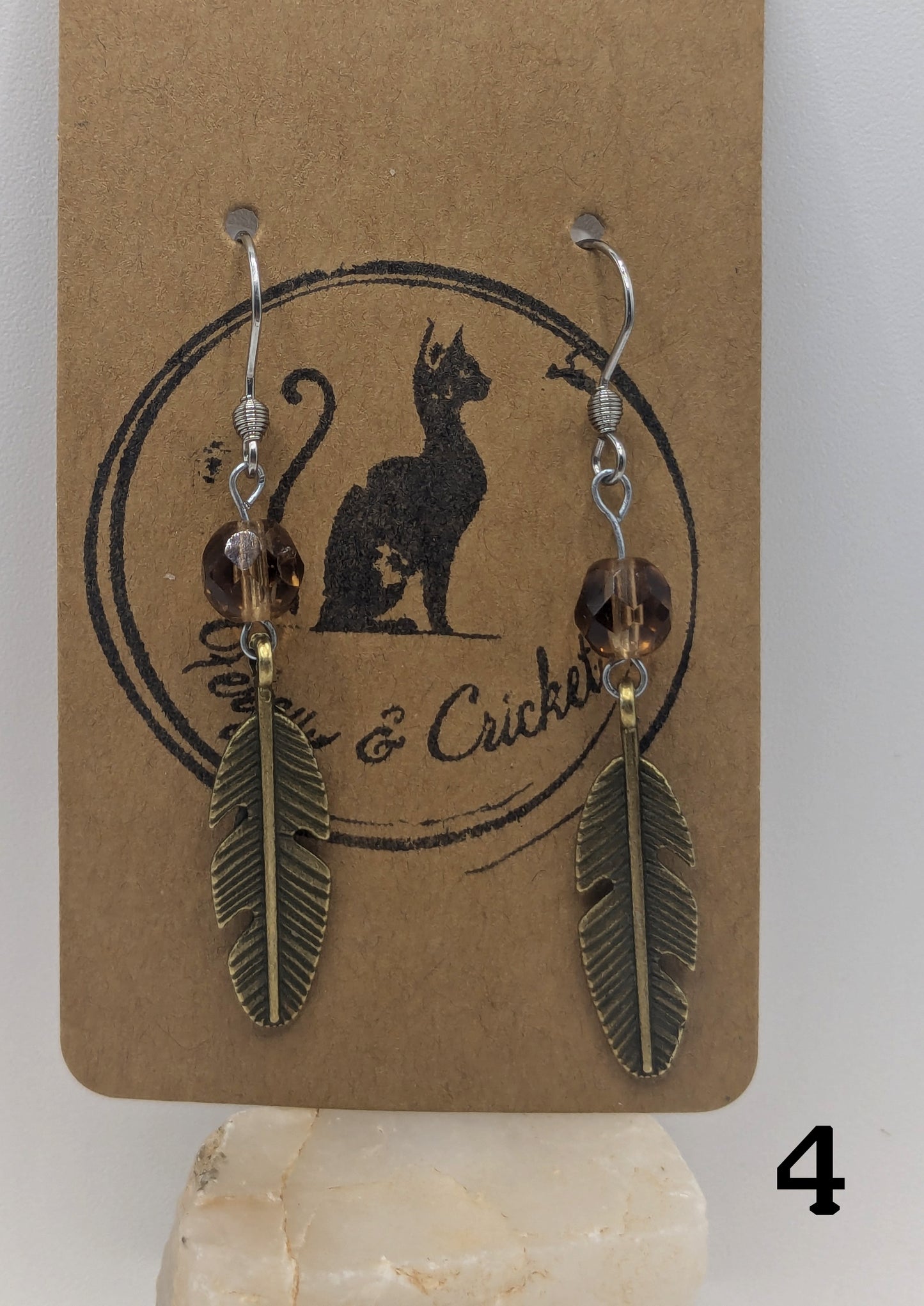 Amber Feather earrings
