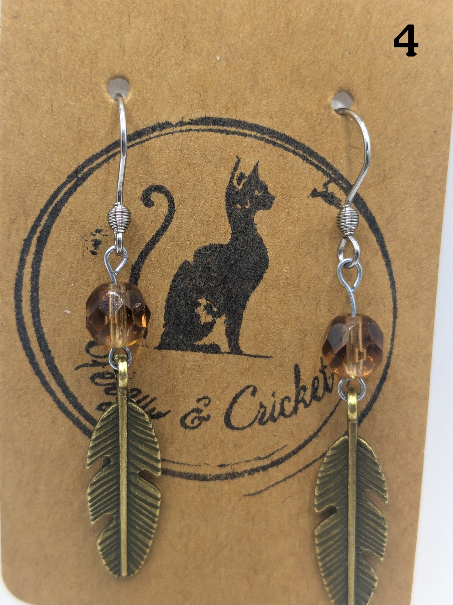 Amber Feather earrings