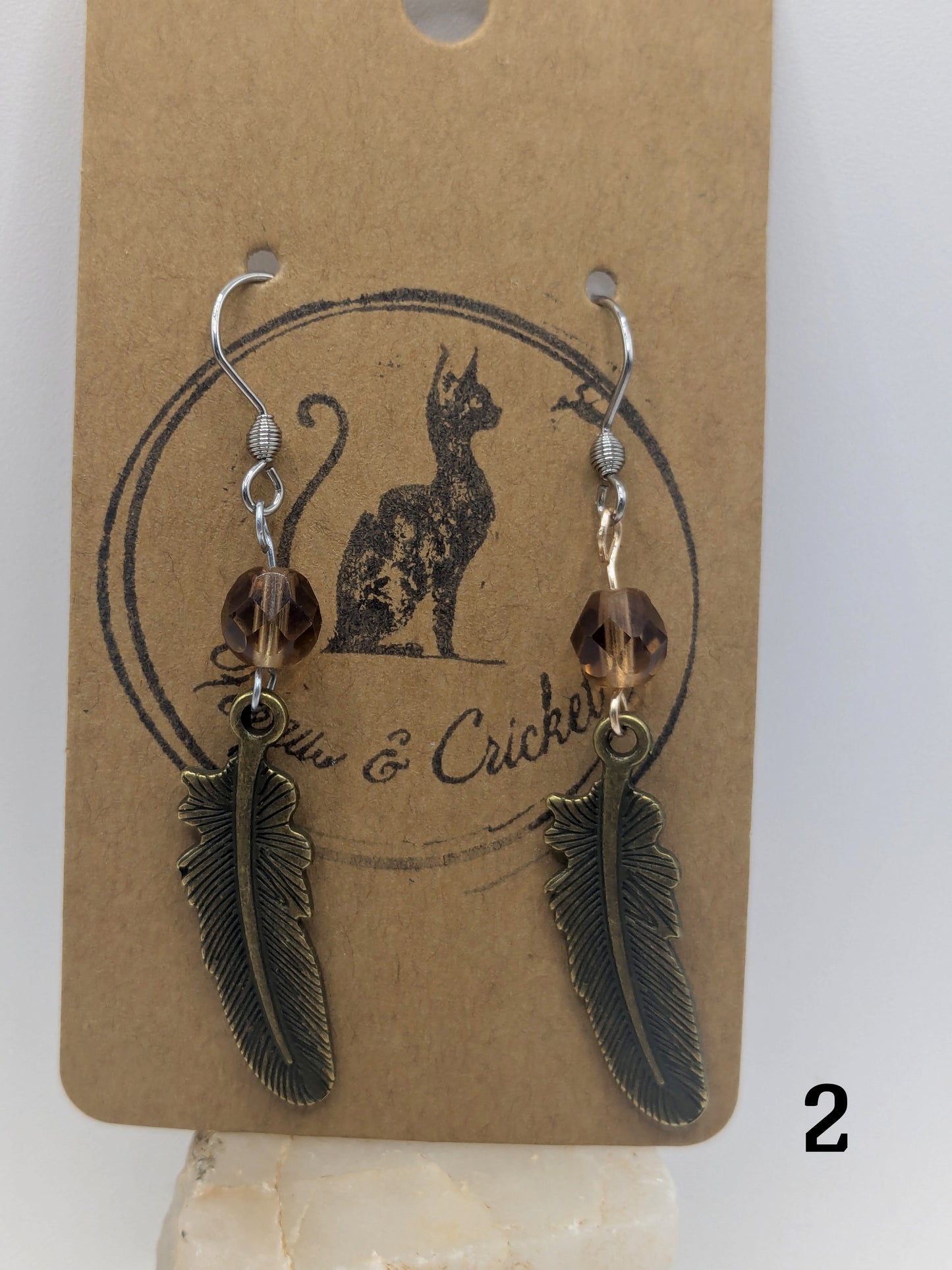 Amber Feather earrings