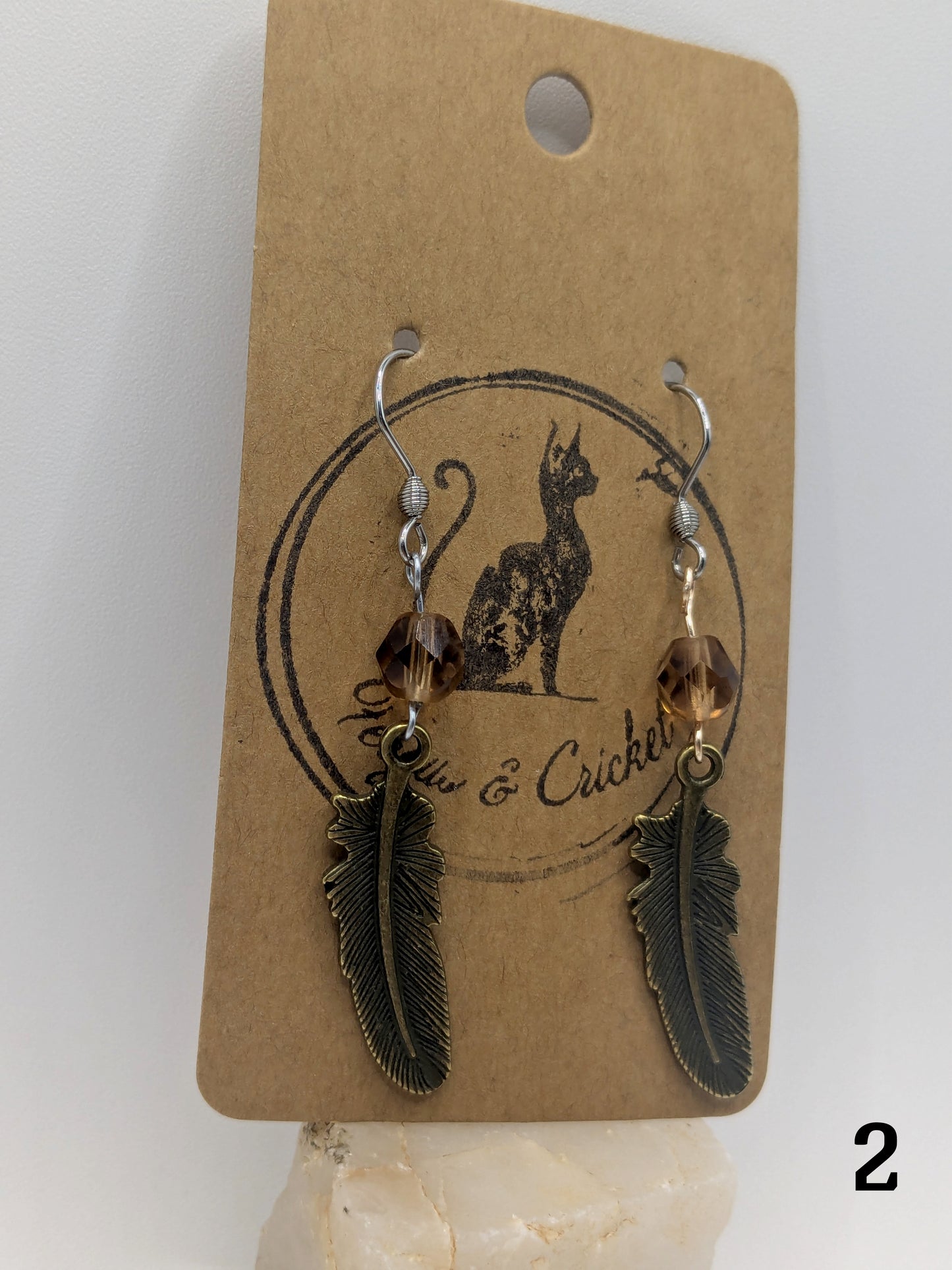 Amber Feather earrings