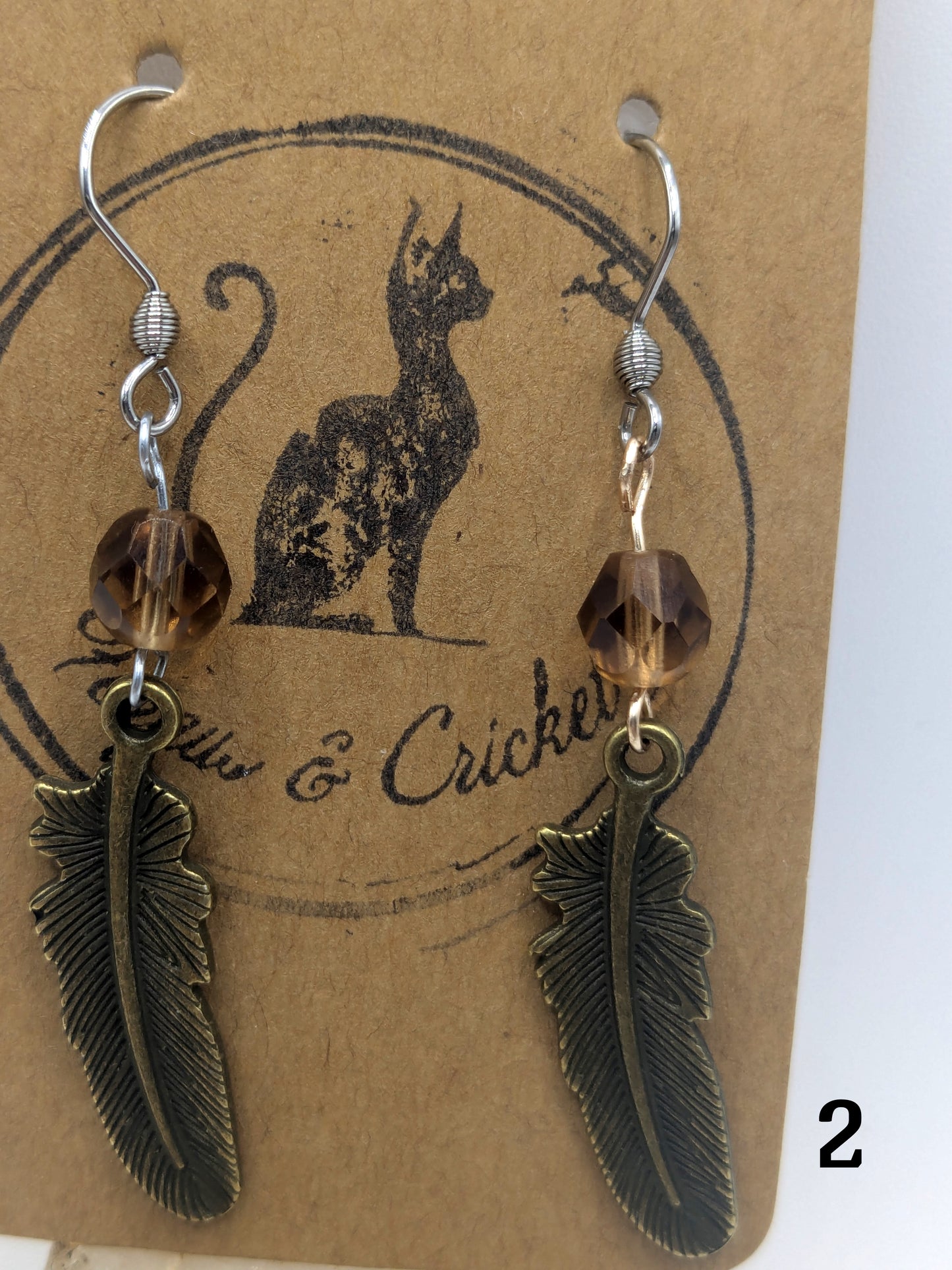 Amber Feather earrings
