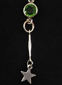 Green Single Star Dangle Earrings