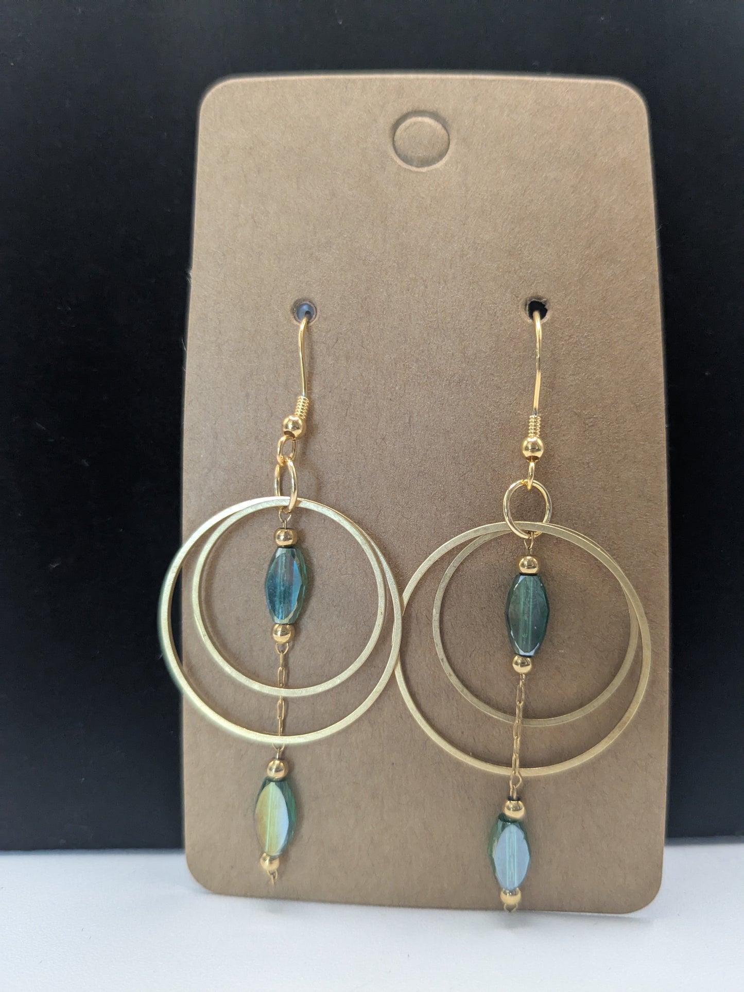 14k gold plated Art Deco earrings