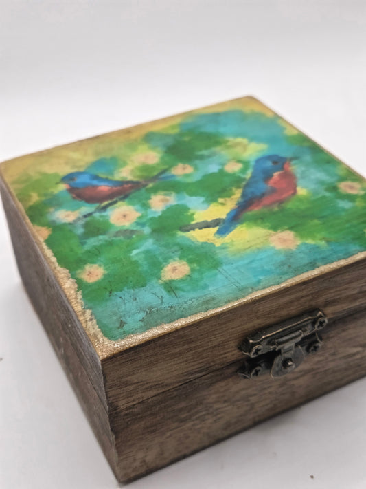 Spring Birdies trinket box