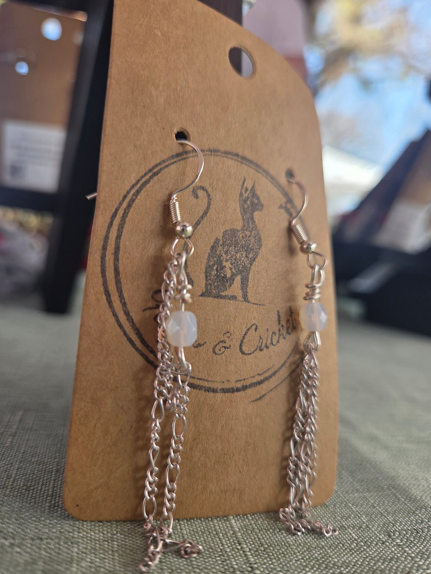 White Bead Gala Earrings