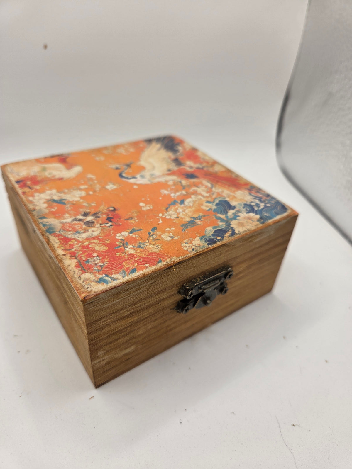 Elegant Phoenix Orange Trinket Box