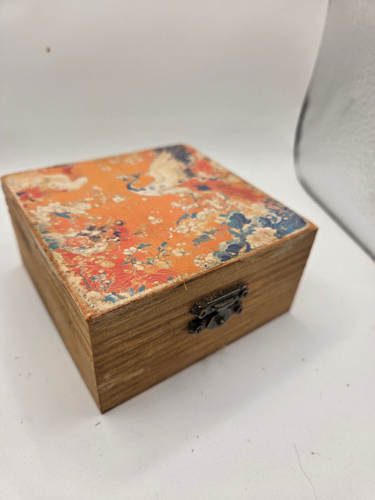 Elegant Phoenix Orange Trinket Box
