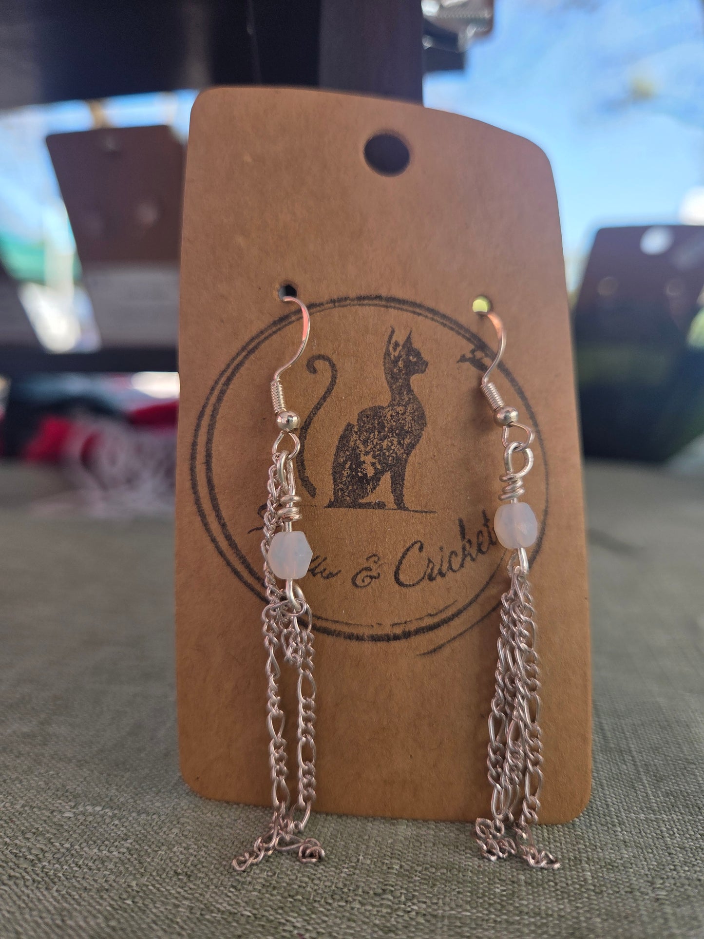 White Bead Gala Earrings