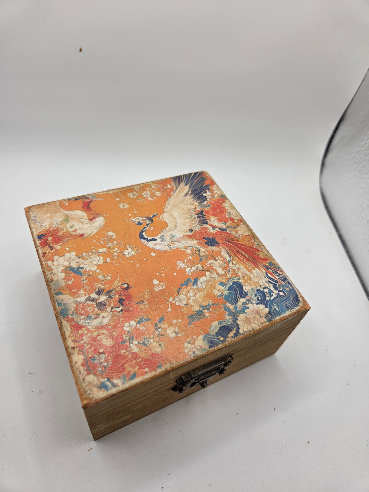 Elegant Phoenix Orange Trinket Box