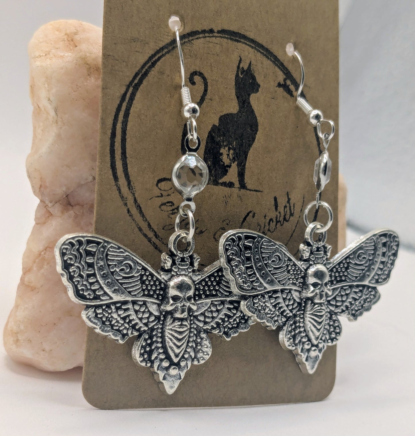 Death's head moth earrings