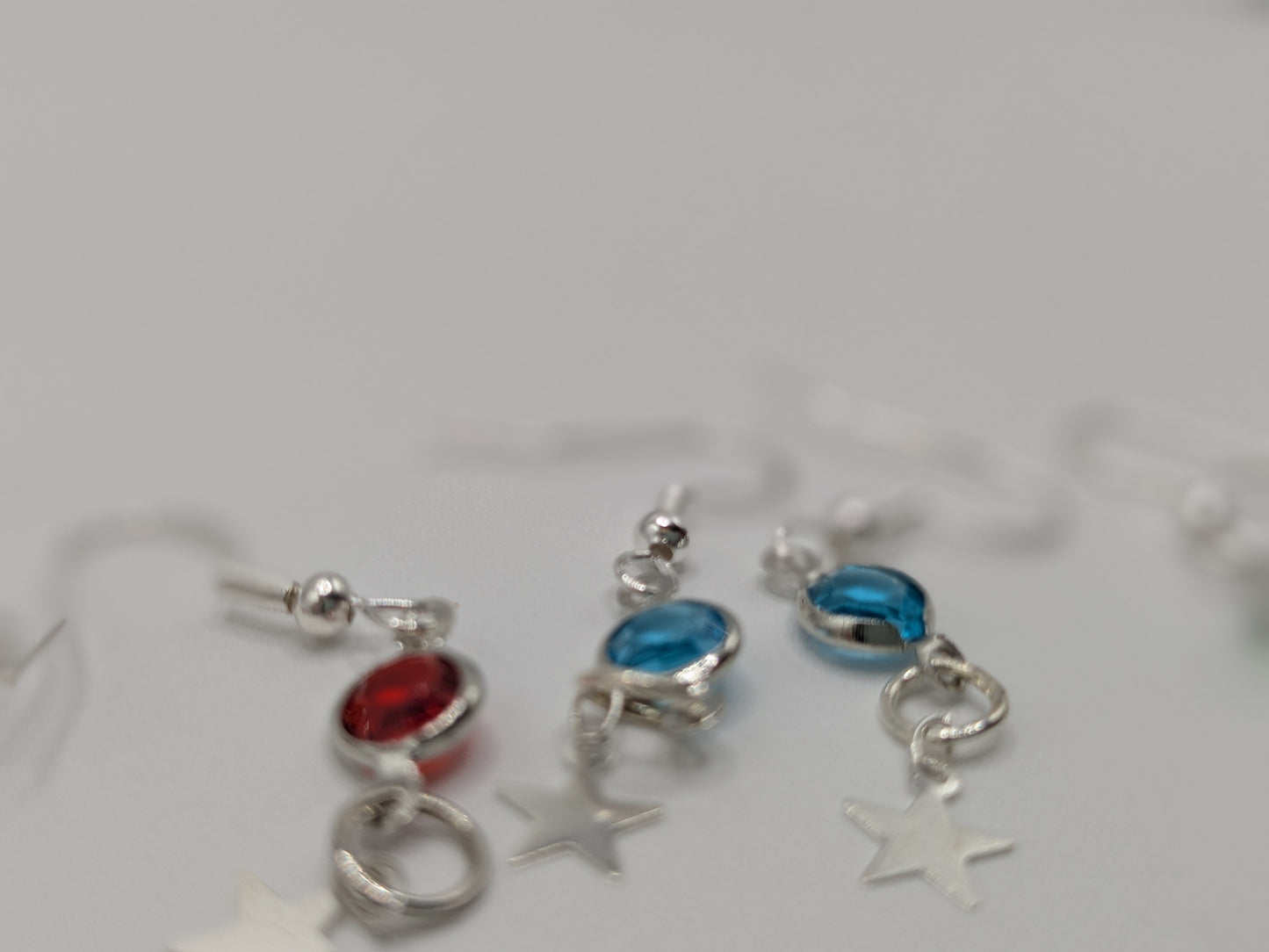 Colorful gem star earrings