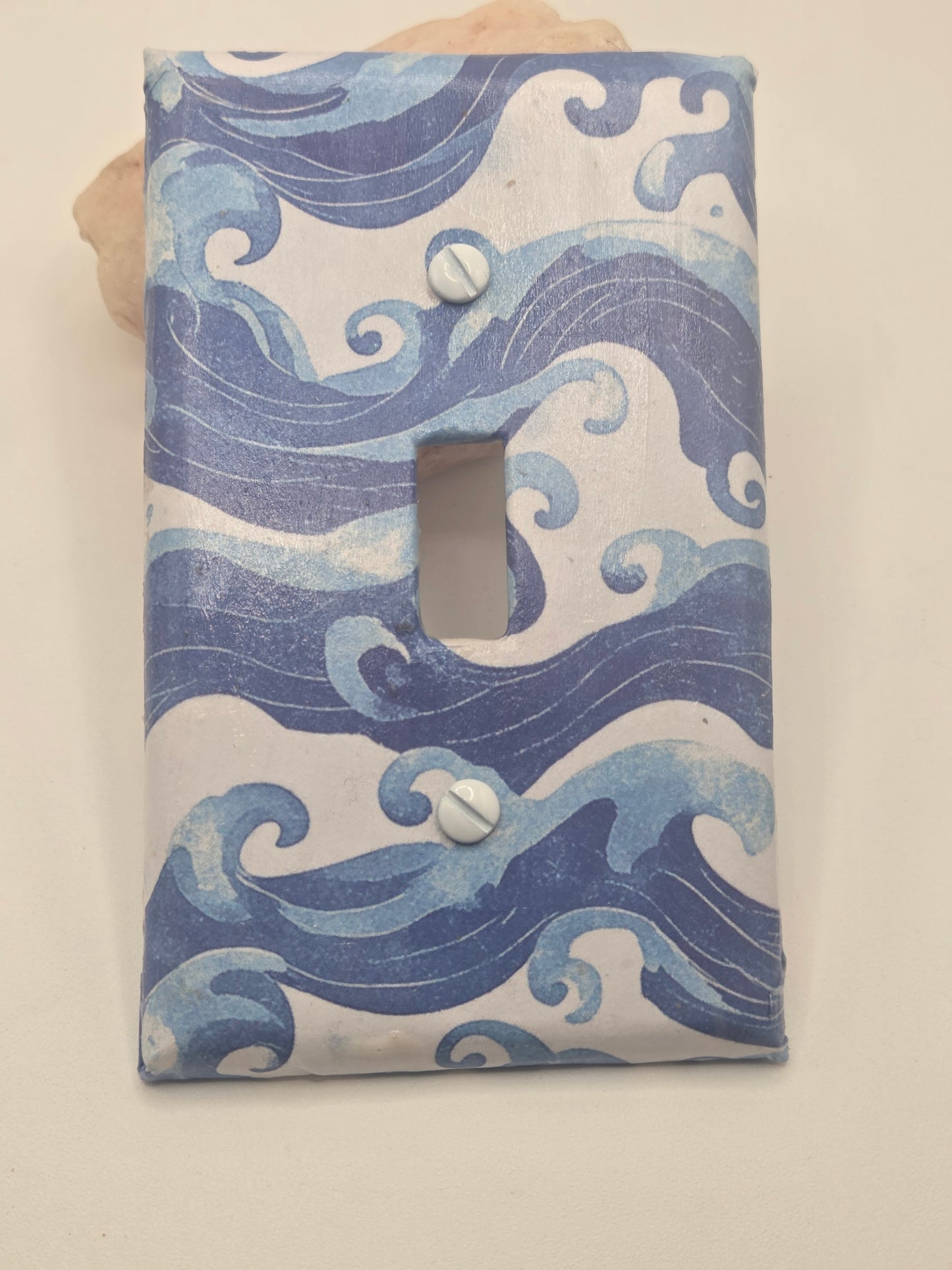 Blue Waves Single light switch cover