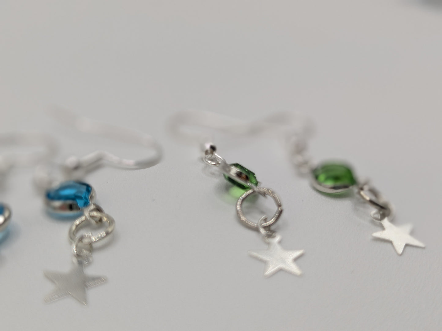 Colorful gem star earrings
