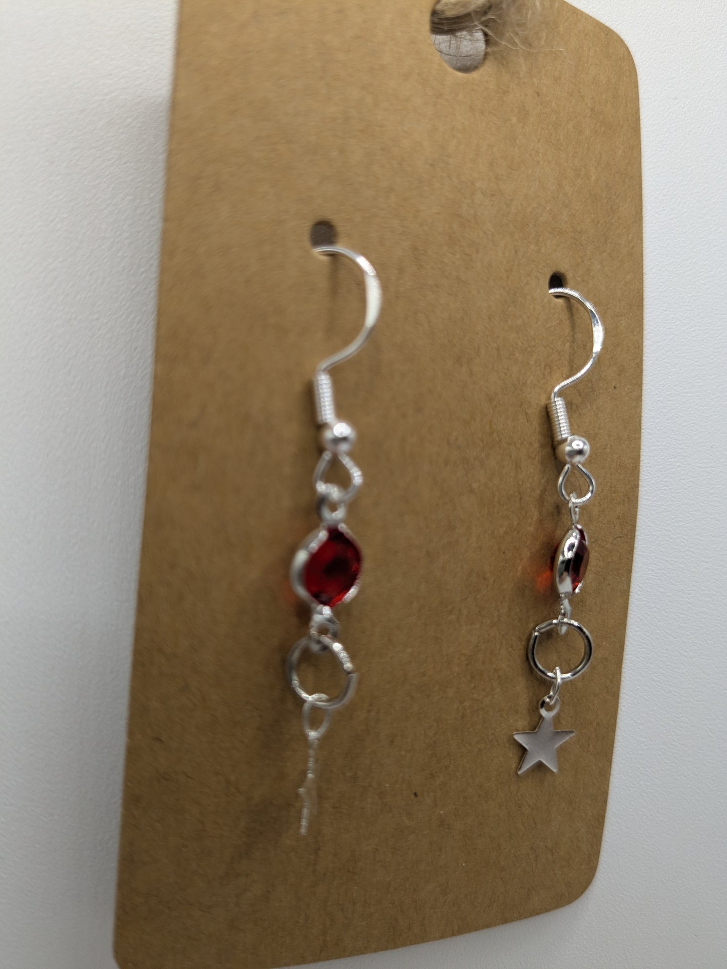 Colorful gem star earrings