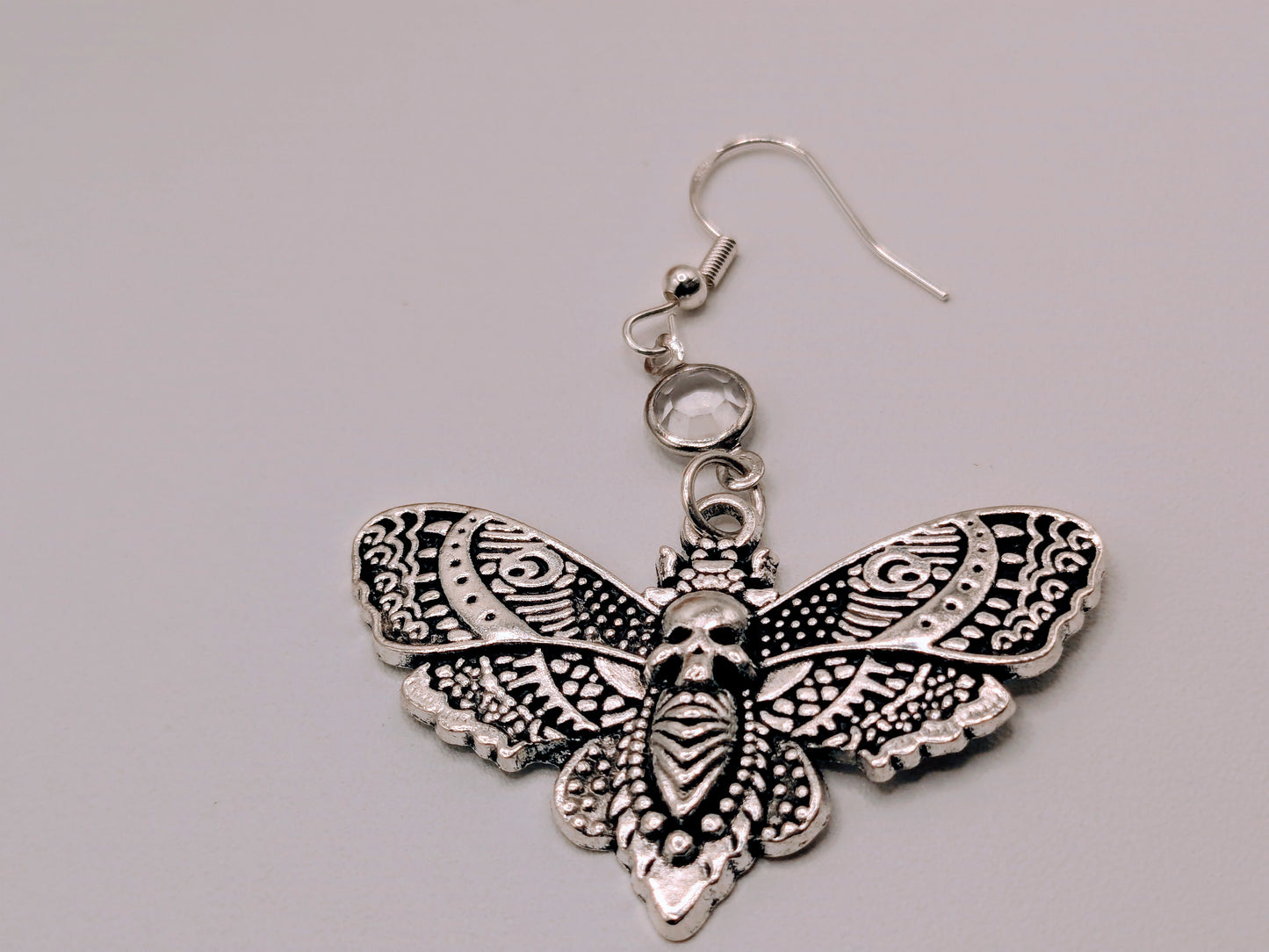 Death's head moth earrings