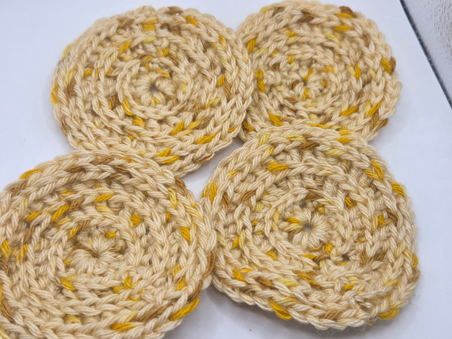 Golden Rod crocheted coasters set of 4