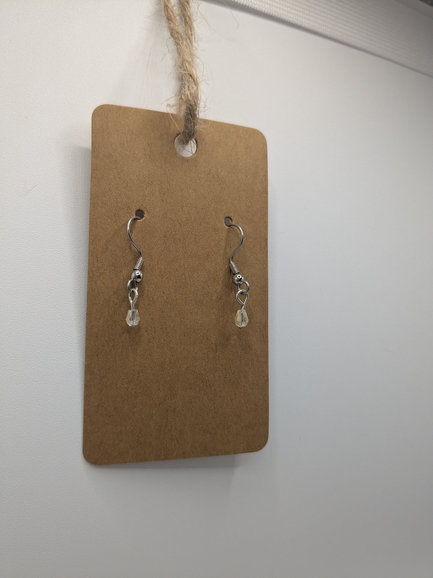 Single crystal bead earrings