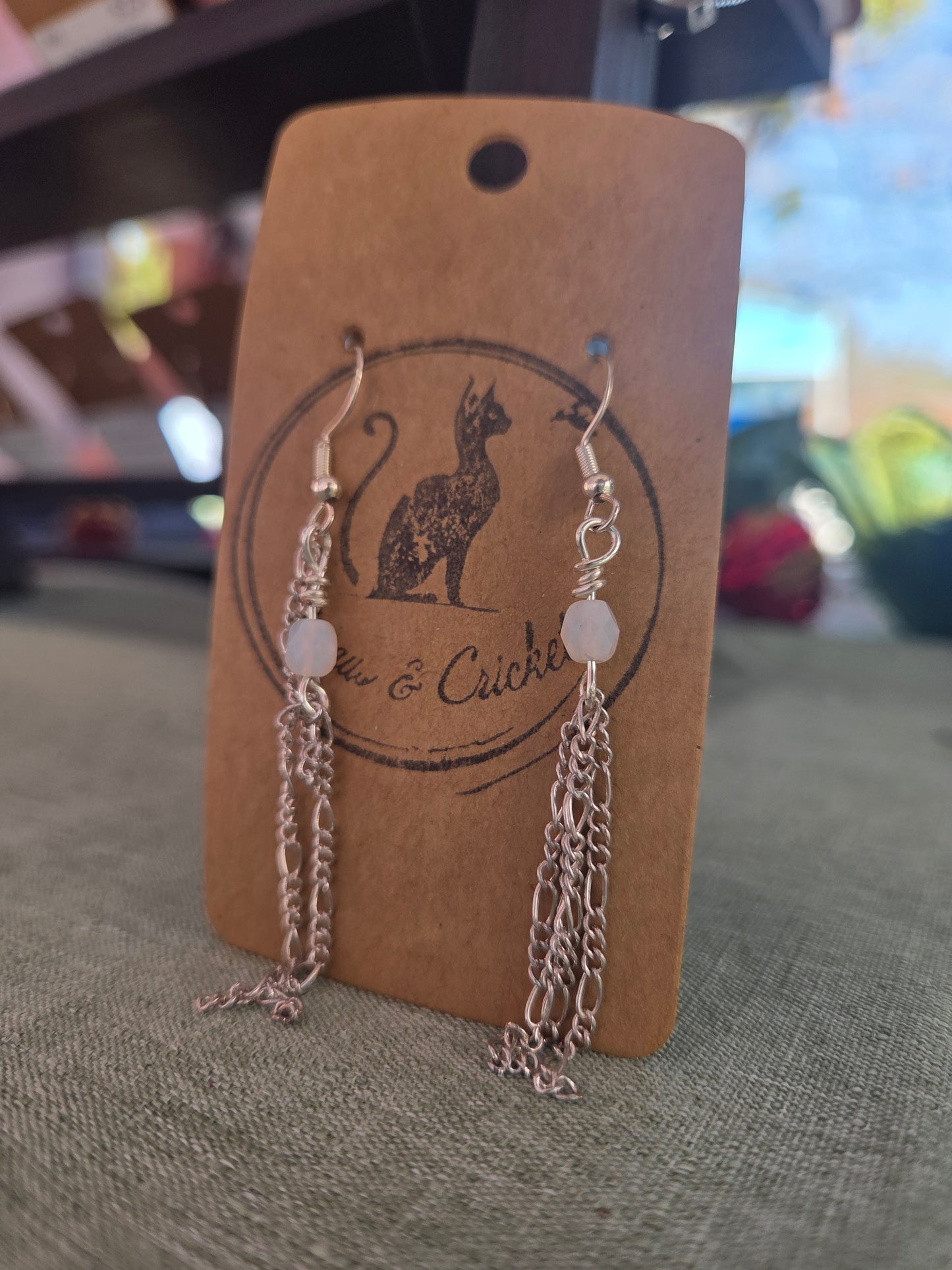 White Bead Gala Earrings
