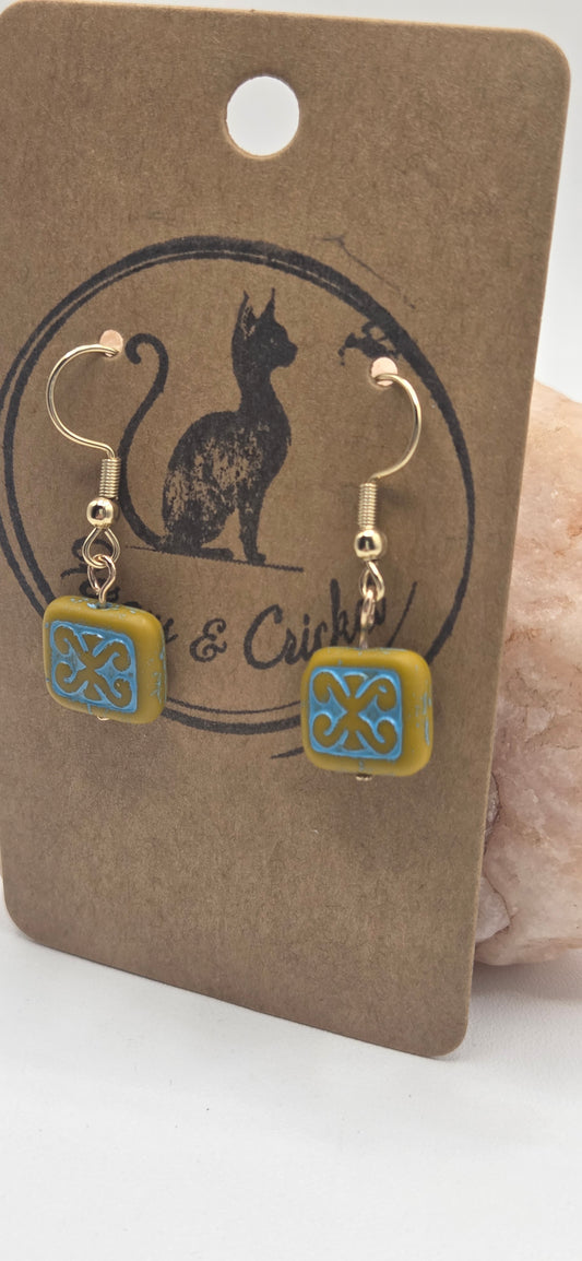 Turquoise Tile Earrings