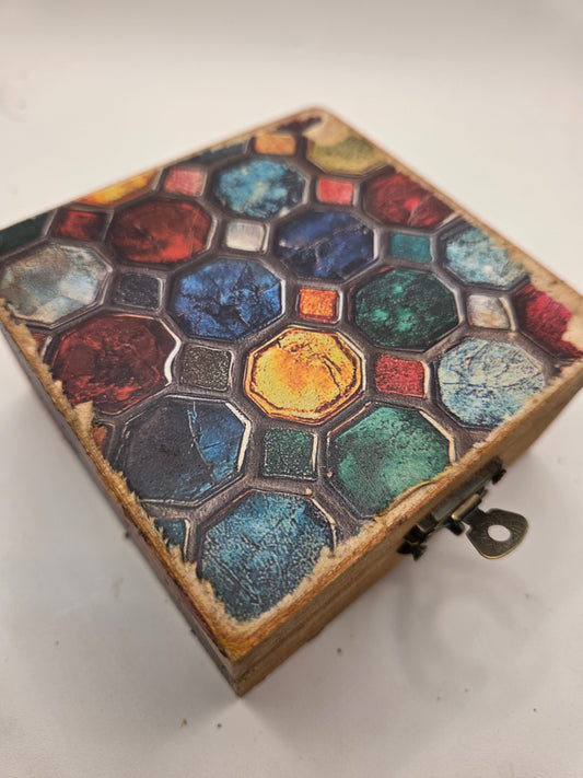 Gem Glass print trinket box