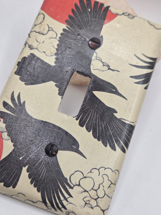 Black Bird single switch plate cover