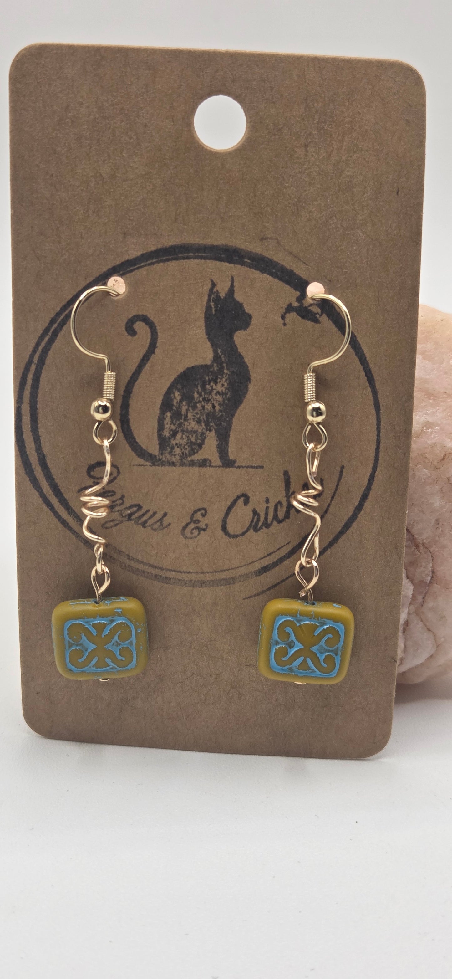Turquoise Tile Twists earrings