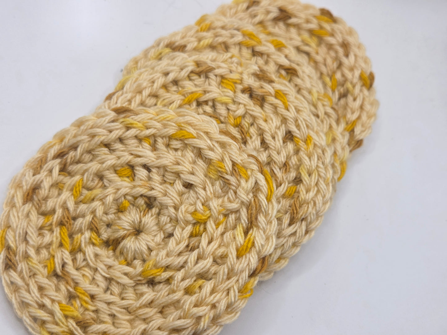 Golden Rod crocheted coasters set of 4