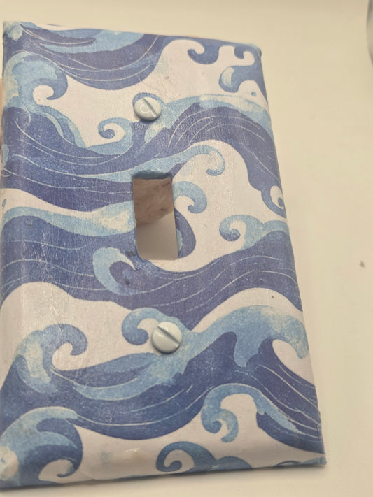 Blue Waves Single light switch cover