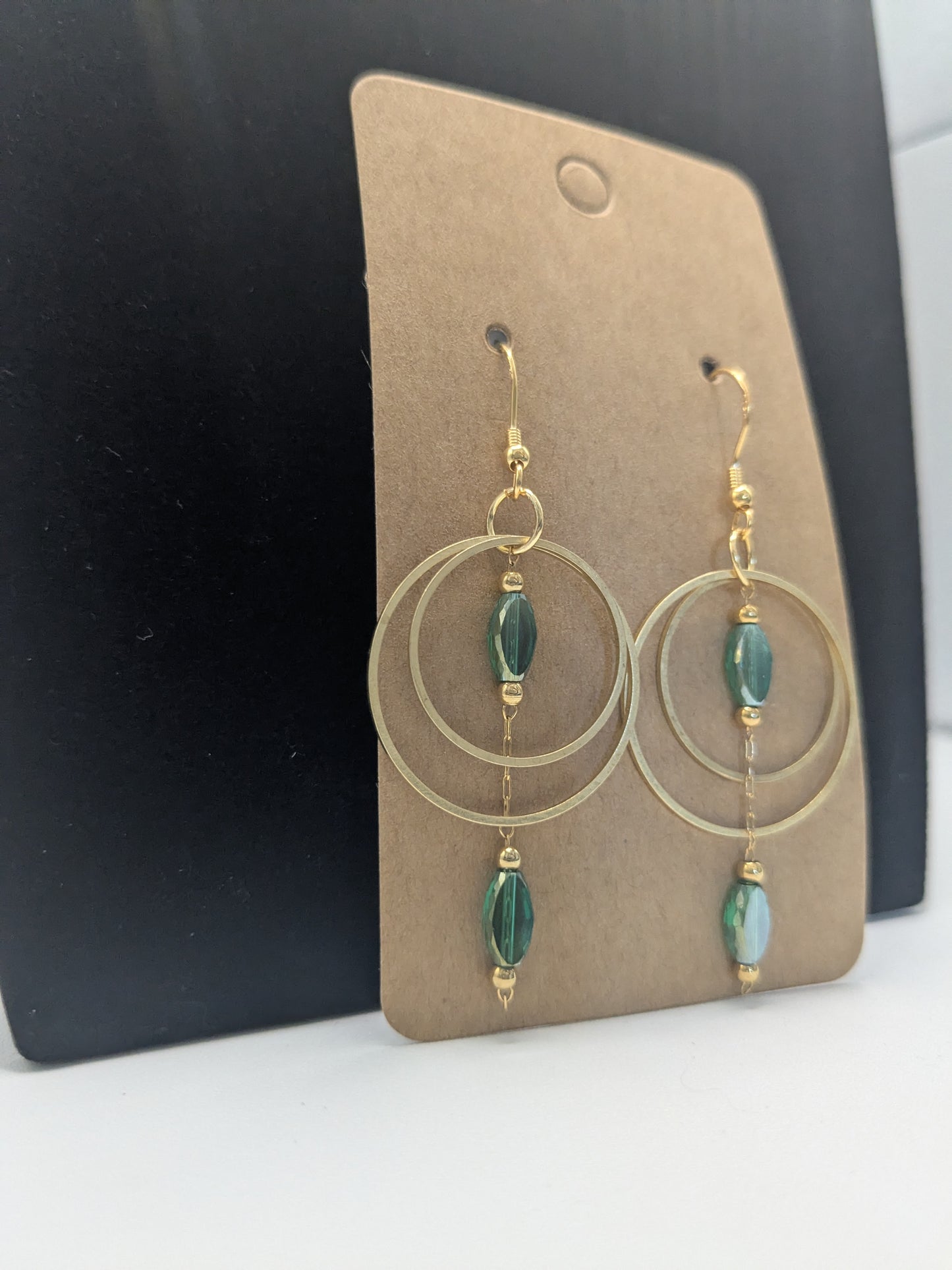 14k gold plated Art Deco earrings