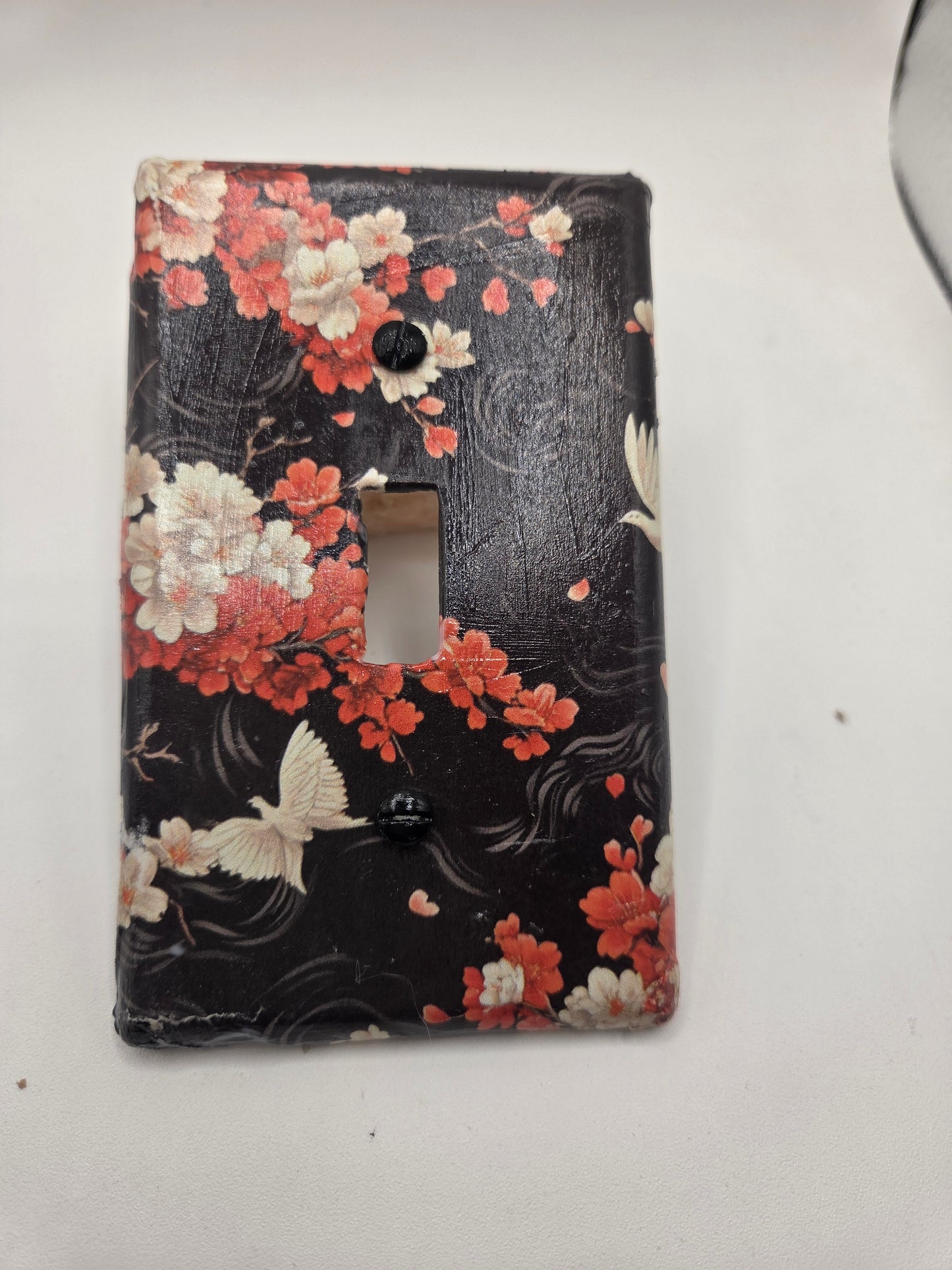 Japanese paper art single light switch cover